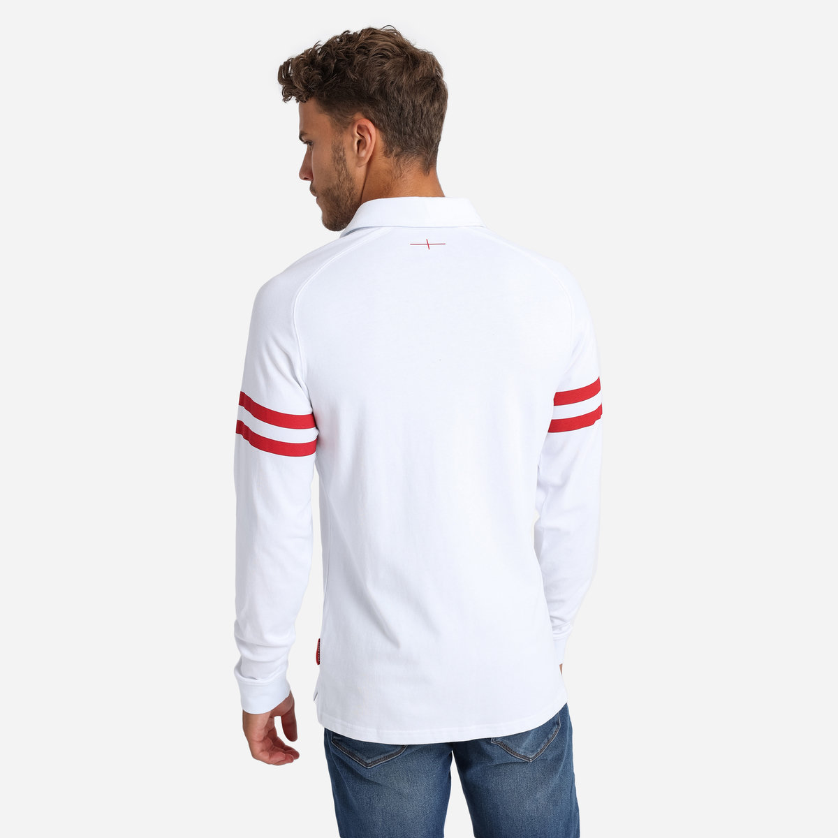 White / Red Umbro Teamwear - Umbro England Rugby Football 22/23 Home Classic Jersey LS Jersey | CA-68257