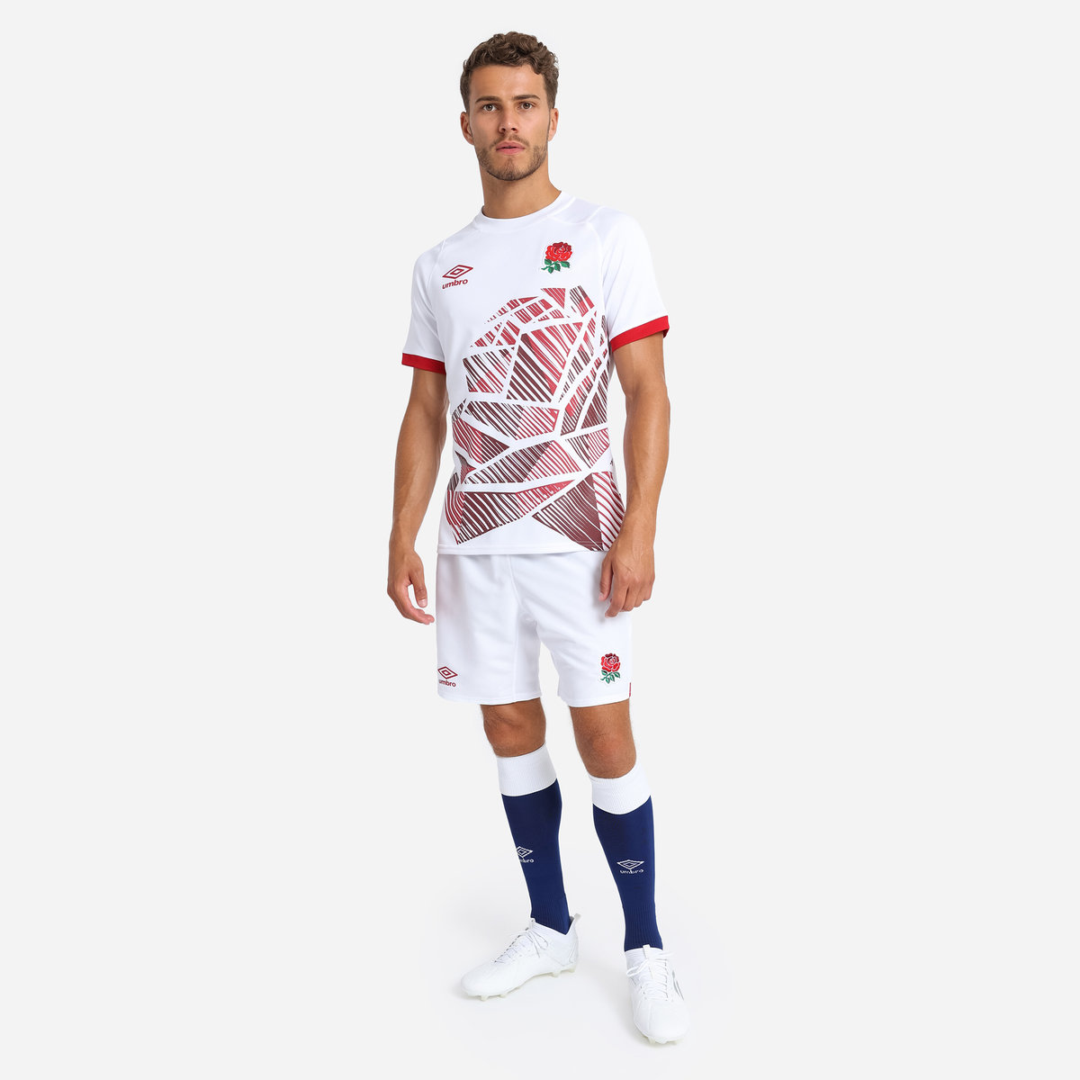 White / Red Umbro Teamwear - Umbro England Rugby Football 22/23 7S Home Replica Jersey Jersey | CA-70764