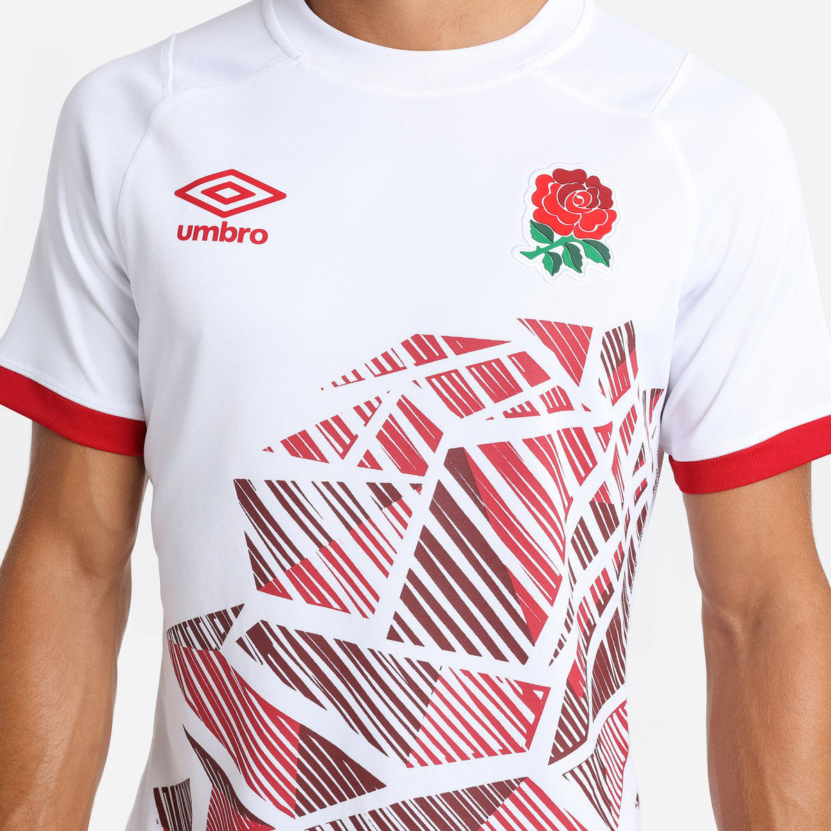 White / Red Umbro Teamwear - Umbro England Rugby Football 22/23 7S Home Replica Jersey Jersey | CA-70764