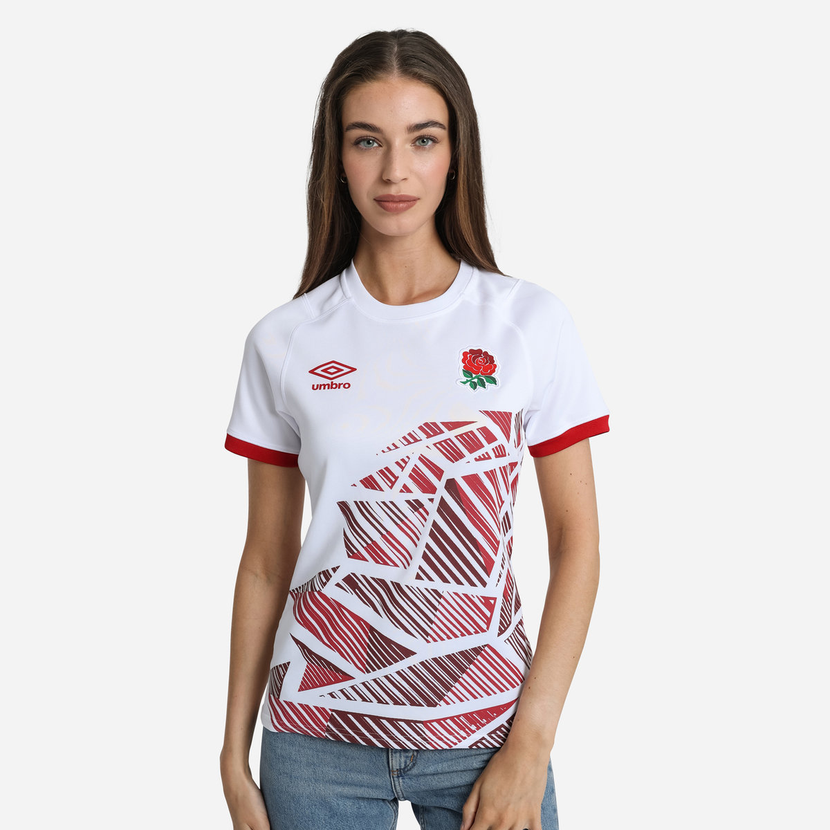 White / Red Umbro Teamwear - Umbro England Rugby Football 22/23 7S Home Replica Jersey Jersey | CA-71284