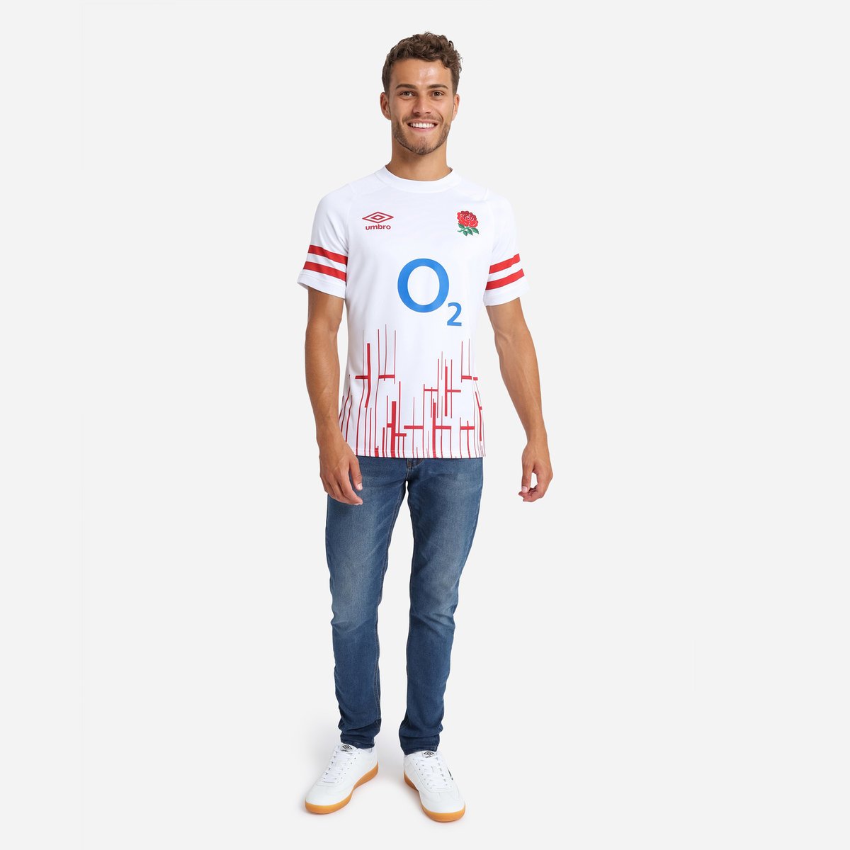 White / Red Umbro Teamwear - Umbro England Rugby Football 22/23 Home Replica Jersey Jersey | CA-75296