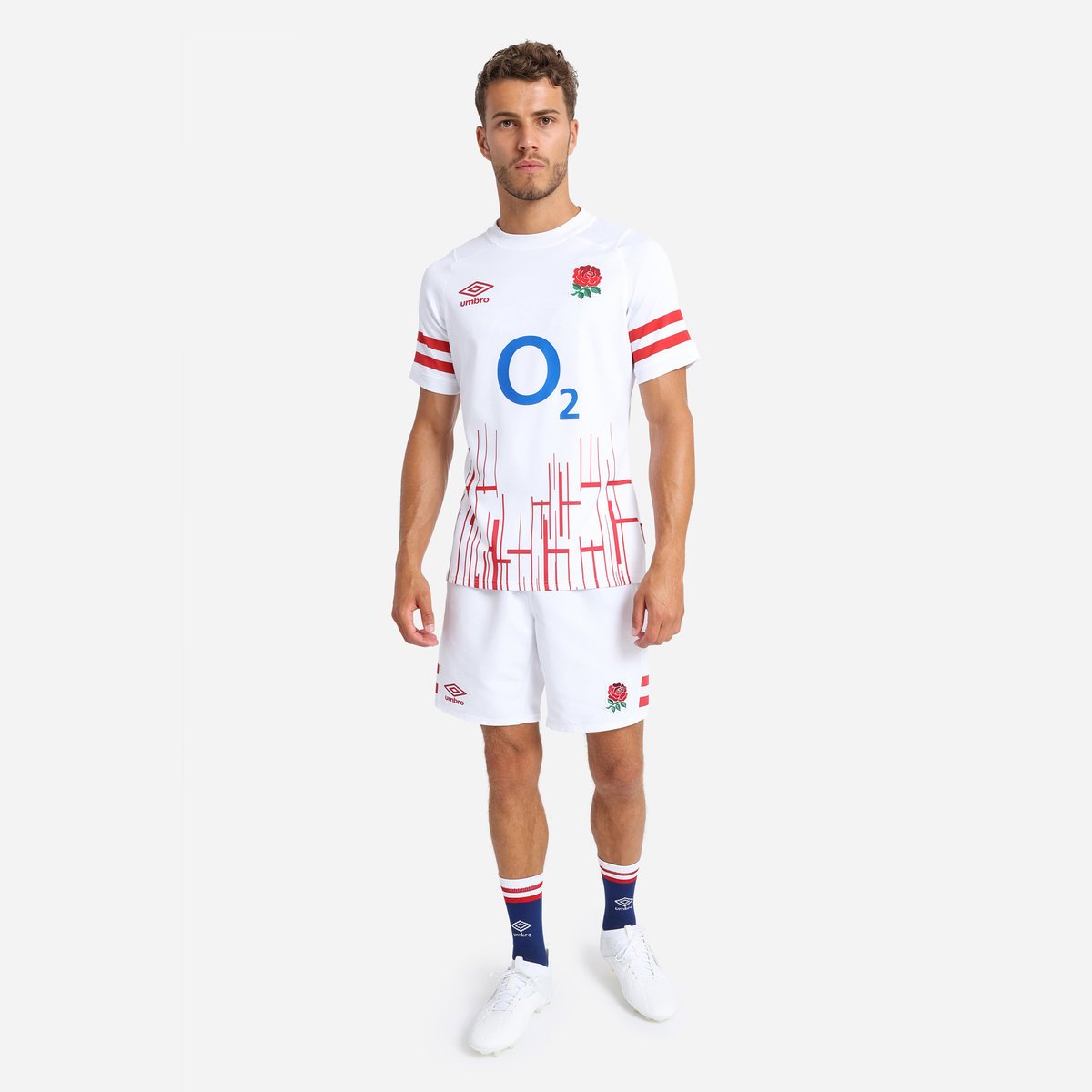 White Umbro Teamwear - Umbro England Rugby Football 22/23 Home Replica Short Shorts | CA-43468