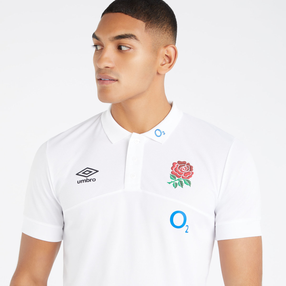 White Umbro Teamwear - Umbro England Rugby Football 22/23 Poly Polo Polos | CA-73906