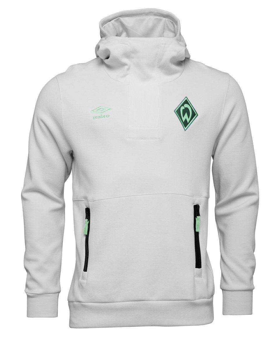 White Umbro Teamwear - Umbro Werder Bremen Football 22/23 Travel Oh Hoody Football Hoodies | CA-99769