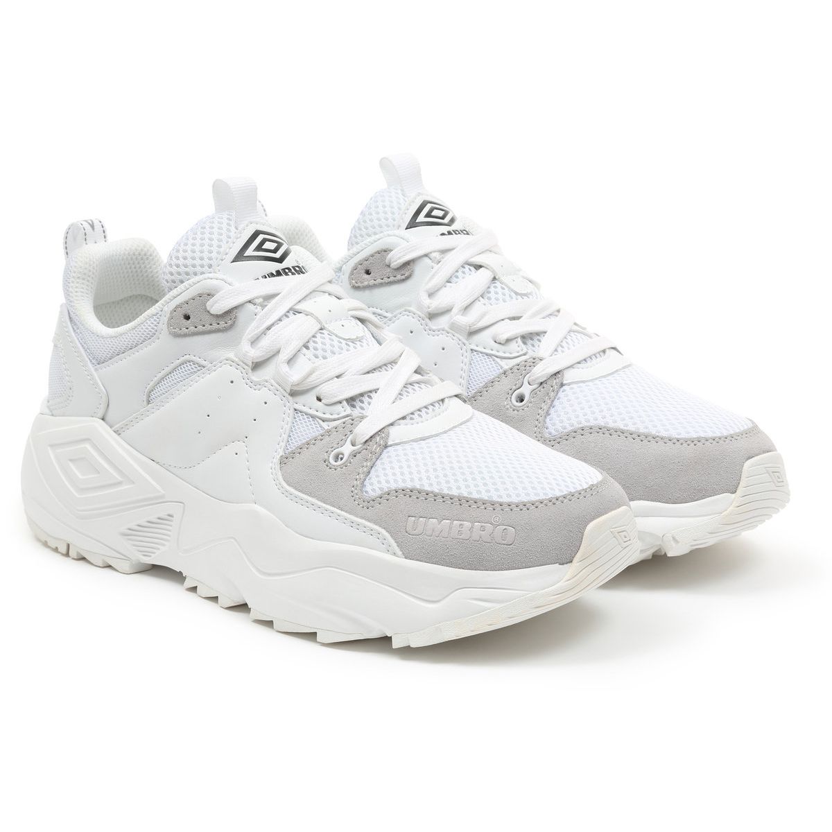 White / White Men's Umbro Runner Sneaker Trainers | CA-13383