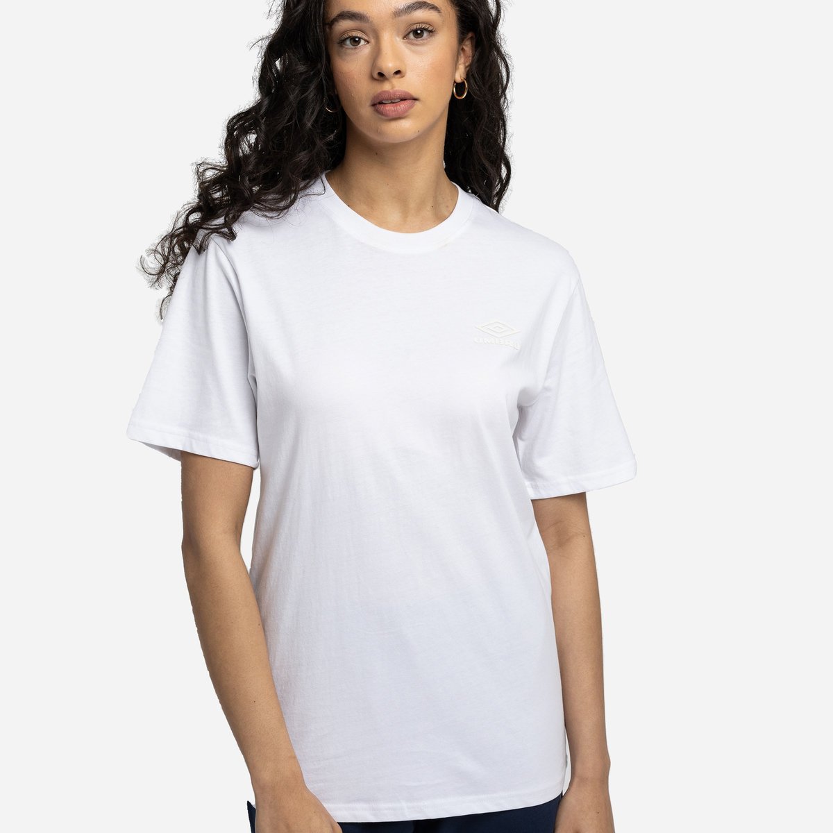 White / White Women's Umbro Diamond Boyfriend Tee T Shirts | CA-43571