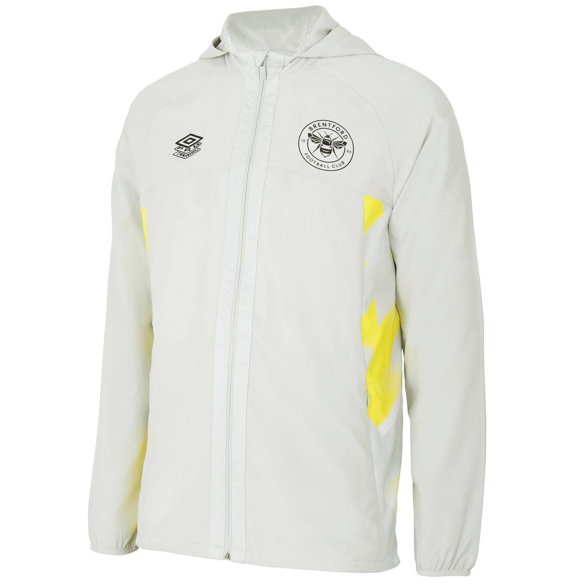 White / Yellow Umbro Football Brentford 22/23 Shower Jacket Junior Football Jackets | CA-06468