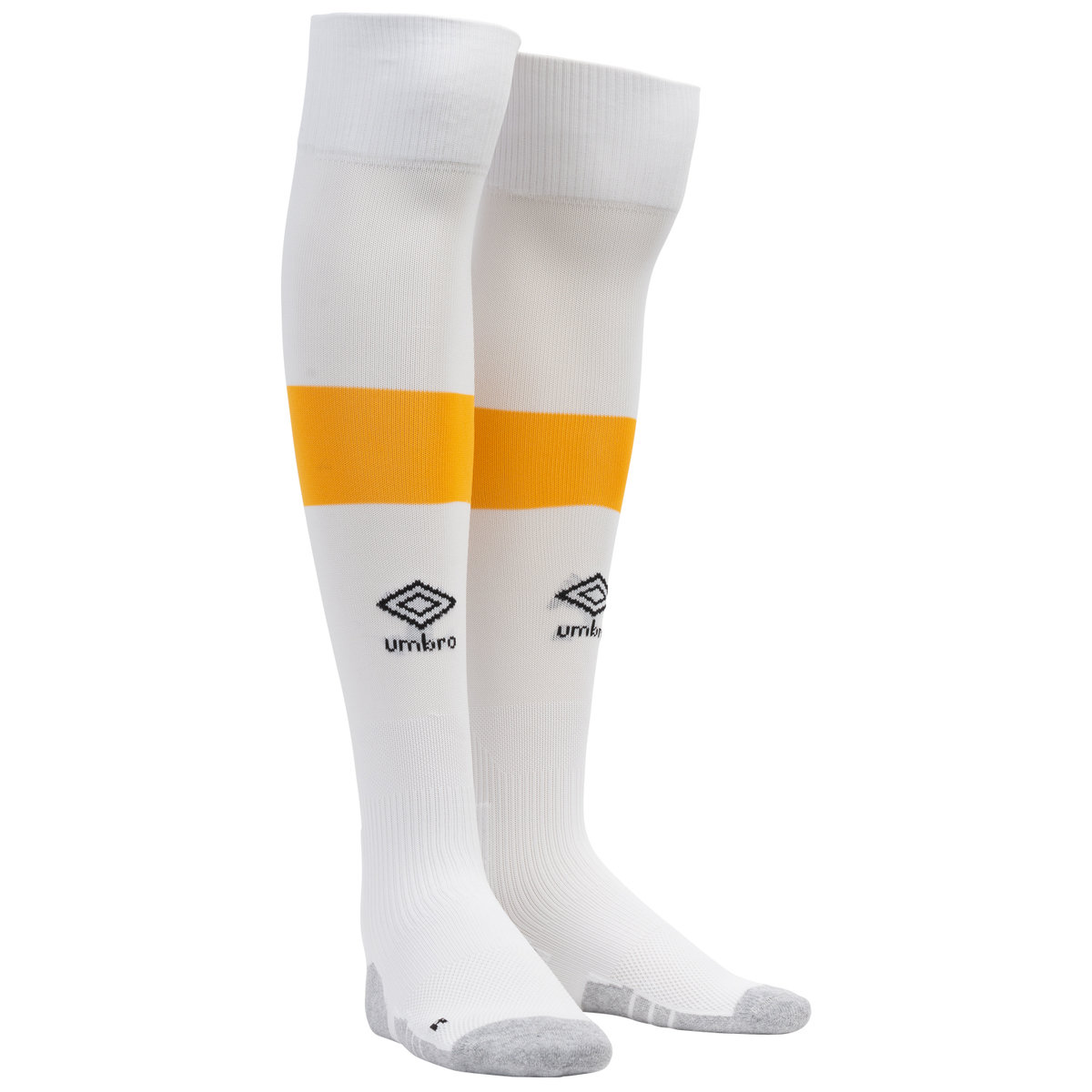 White / Yellow Umbro Teamwear - Umbro Dynamo Dresden Football 22/23 Away Sock Junior Football Socks | CA-92593