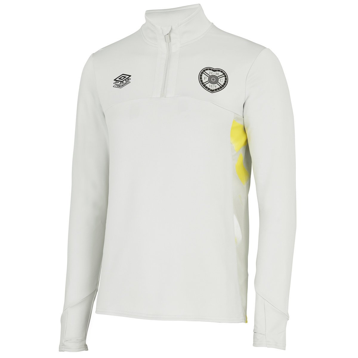 White / Yellow Umbro Football Heart Of Midlothian F.c. 22/23 Quarter Zip Top Junior Long Sleeve Tops | CA-46003