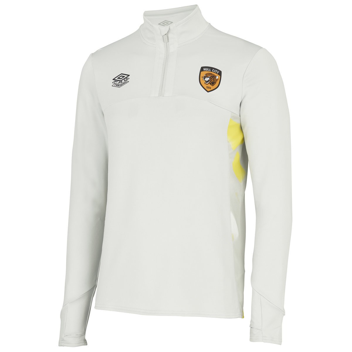 White / Yellow Umbro Teamwear - Umbro Hull City Football 22/23 Quarter Zip Top Football Tops | CA-13625