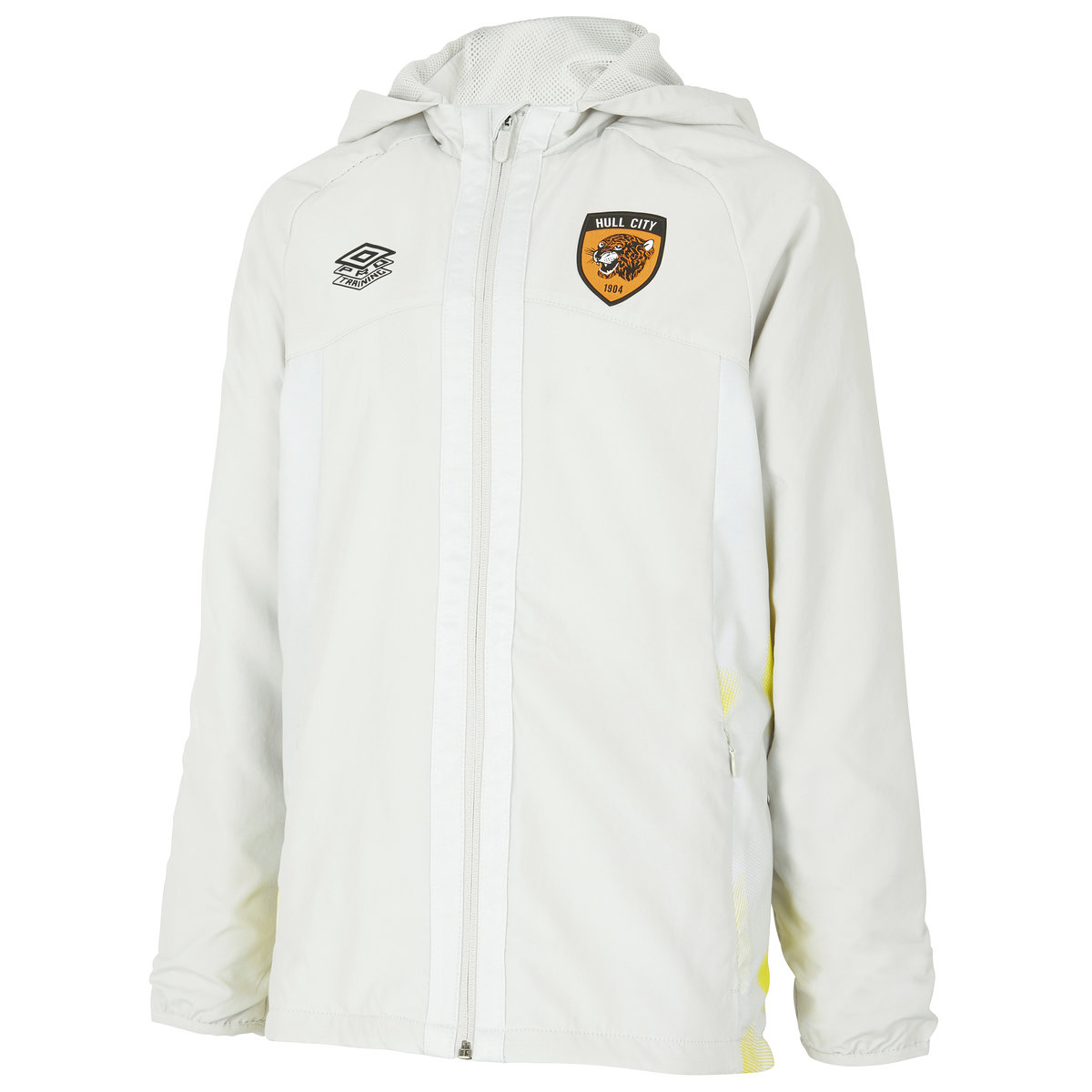 White / Yellow Umbro Teamwear - Umbro Hull City Football 22/23 Shower Jacket Junior Football Jackets | CA-77596