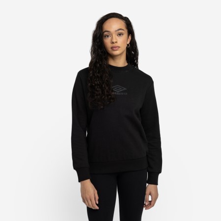 Black / Black Women's Umbro Diamond Crew Sweat Sweatshirts | CA-64884