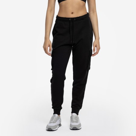 Black / Black Women's Umbro Diamond Utility Pocket Jog Pant Trousers | CA-60755