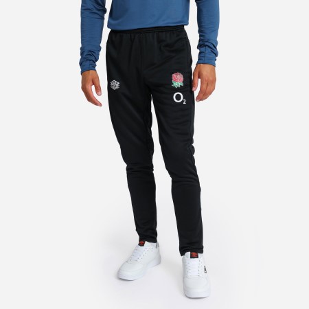 Black / Blue Umbro Teamwear - Umbro England Rugby Football 22/23 Tapered Pant Trousers | CA-03942