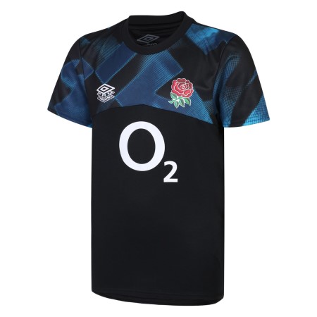 Black / Blue Umbro Teamwear - Umbro England Rugby Football 22/23 Warm Up Jersey Junior Jersey | CA-48166