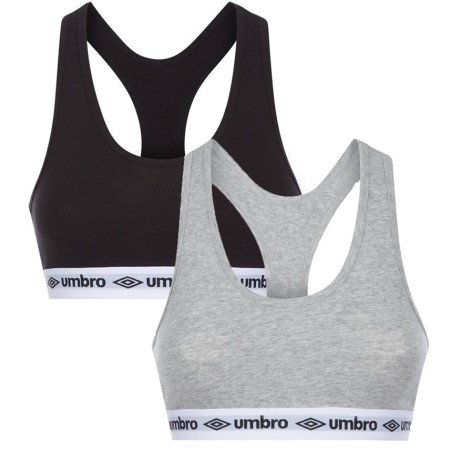 Black / Grey Women's Umbro Core Bra 2-pack Underwear | CA-80030