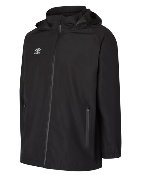 Black Kids' Umbro Club Essential Waterproof Jacket Junior Jackets | CA-39143