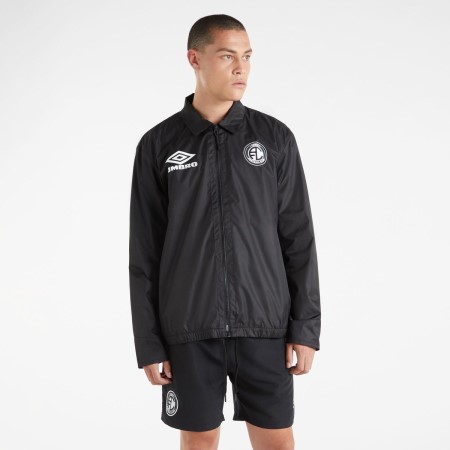 Black Men's Umbro Addict F.C Coach Jacket Jackets | CA-98402