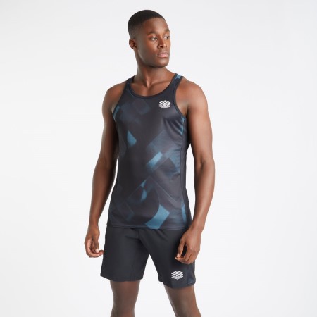 Black Men's Umbro Pro Training Gym Vest Vests | CA-76228