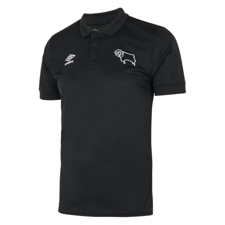 Black Umbro Football Derby County 22/23 Poly Polo Football Polos | CA-91242