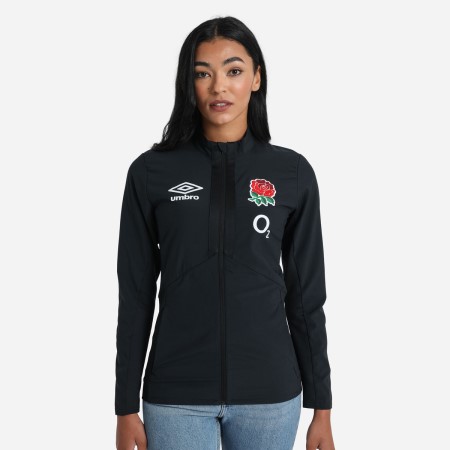 Black Umbro Teamwear - Umbro England Rugby Football 22/23 Anthem Jacket Jackets | CA-34888