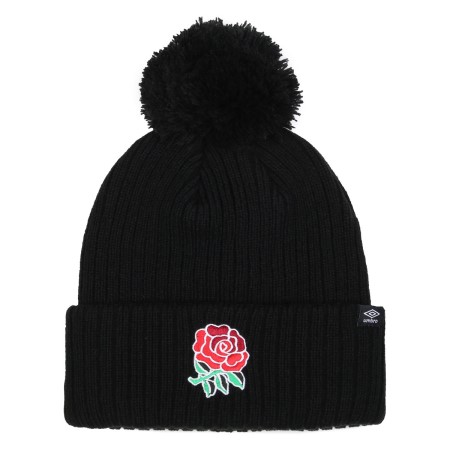 Black Umbro Teamwear - Umbro England Rugby Football 22/23 Bobble Beanie Hats | CA-26301