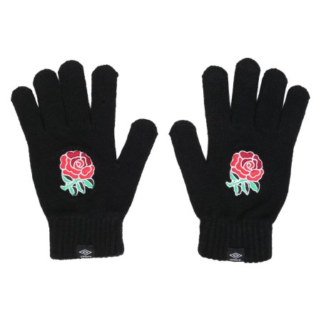 Black Umbro Teamwear - Umbro England Rugby Football 22/23 Core Gloves Gloves | CA-95559