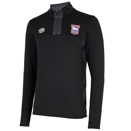 Black Umbro Football Ipswich Town 22/23 Quarter Zip Top Long Sleeve Tops | CA-24447