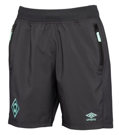 Black Umbro Teamwear - Umbro Werder Bremen Football 22/23 Travel Short Football Shorts | CA-05929