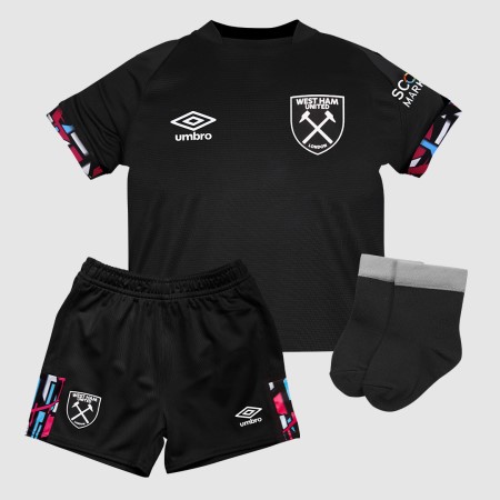 Black Umbro Football West Ham Utd 22/23 Away Baby Kit Jersey | CA-38726