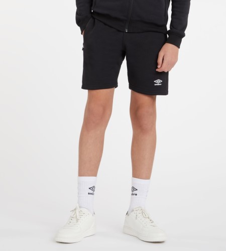 Black / White Kids' Umbro Club Leisure Jog Short Junior Shorts | CA-63647