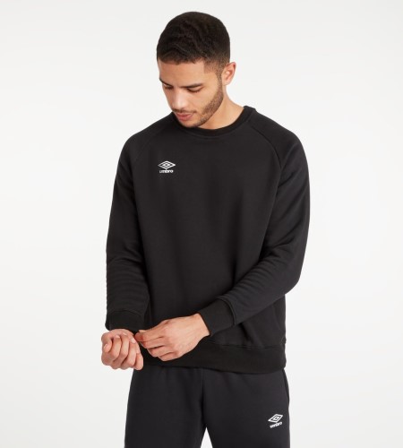 Black / White Men's Umbro Club Leisure Sweat Sweatshirts | CA-13739