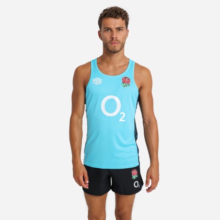 Blue / Black Umbro Teamwear - Umbro England Rugby Football 22/23 Gym Vest Vests | CA-14635