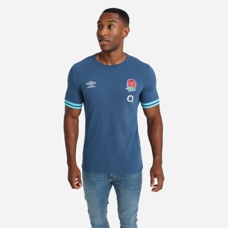 Blue / Black Umbro Teamwear - Umbro England Rugby Football 22/23 Presentation Tee T Shirts | CA-85931