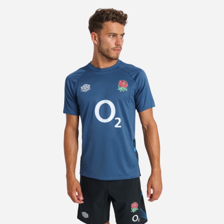 Blue / Black Umbro Teamwear - Umbro England Rugby Football 22/23 Gym Tee T Shirts | CA-98060