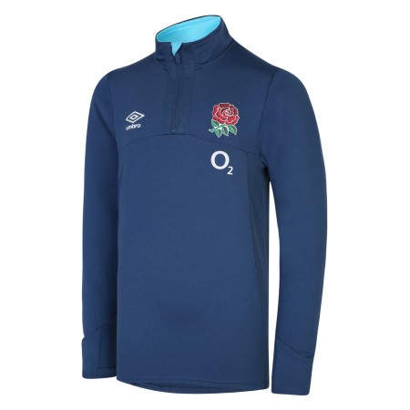 Blue Umbro Teamwear - Umbro England Rugby Football 22/23 Mid Layer Top Junior Long Sleeve Tops | CA-73768