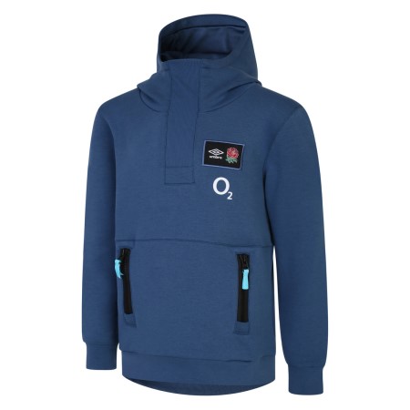 Blue Umbro Teamwear - Umbro England Rugby Football 22/23 Overhead Hoody Junior Hoodies | CA-99634