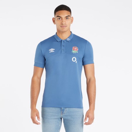 Blue Umbro Teamwear - Umbro England Rugby Football 22/23 Poly Polo Polos | CA-93531