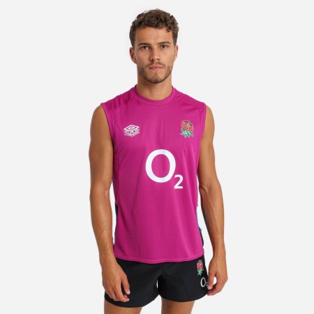 Burgundy / Blue / Black Umbro Teamwear - Umbro England Rugby Football 22/23 Sleeveless Tee Vests | CA-61604