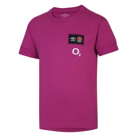 Burgundy Umbro Teamwear - Umbro England Rugby Football 22/23 CVC Tee Junior T Shirts | CA-26779