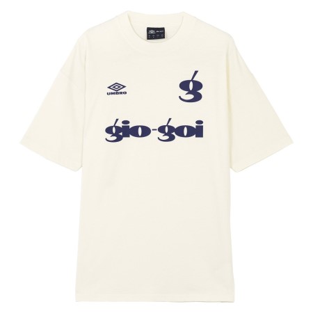 Cream / Blue Men's Umbro Gio Goi Logo Tee Tops | CA-81377