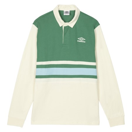 Cream / Green Men's Umbro Rugby Jersey Long Sleeve Tops | CA-76962