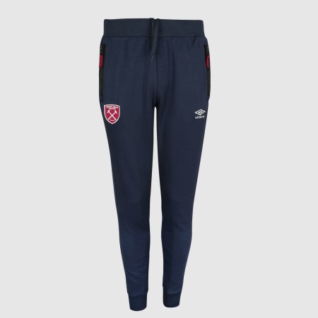 Dark Navy Umbro Football West Ham Utd 22/23 Travel Pant Junior Trousers | CA-32030