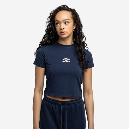 Indigo Women's Umbro Diamond Fitted Crop Tee Crop Tops | CA-71540