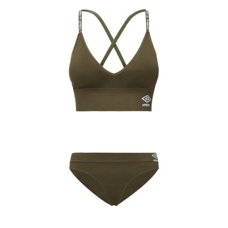 Khaki Women's Umbro Lucy Seamless Bra And Thong Set Underwear | CA-50800