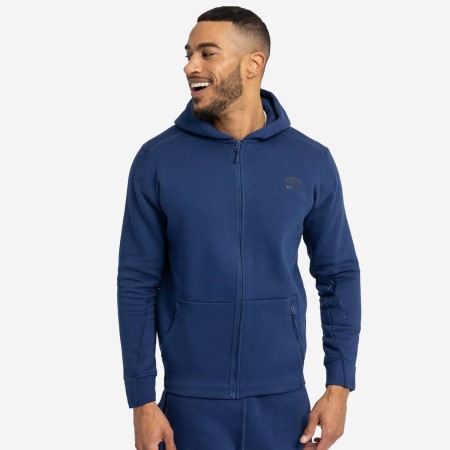 Navy Men's Umbro Pro Fleece Elite Hooded Jacket Jackets | CA-94130