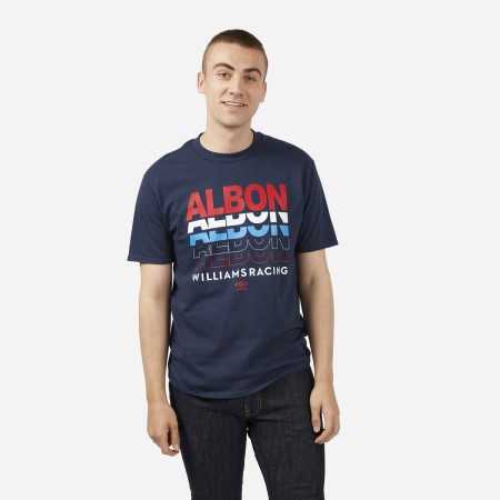 Navy Umbro Football Alex Albon - Know MY Name - Williams Racing Tee T Shirts | CA-64216