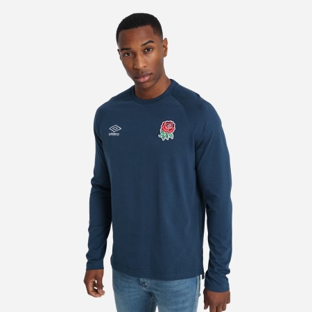 Navy Umbro Teamwear - Umbro England Rugby Football Classic Raglan Tee T Shirts | CA-22234