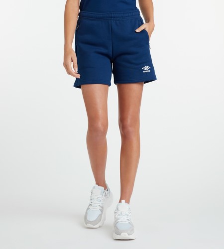 Navy / White Women's Umbro Club Leisure Jog Short Shorts | CA-08517