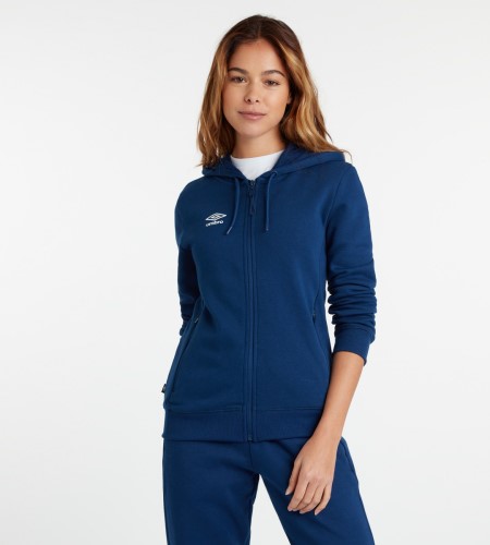 Navy / White Women's Umbro Club Leisure ZT Hoodie Hoodies | CA-45842